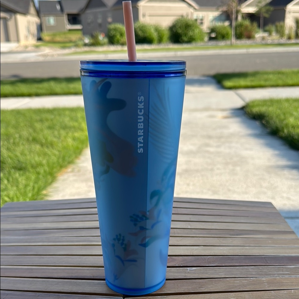 Starbucks Vibrant Blue Floral Tumbler